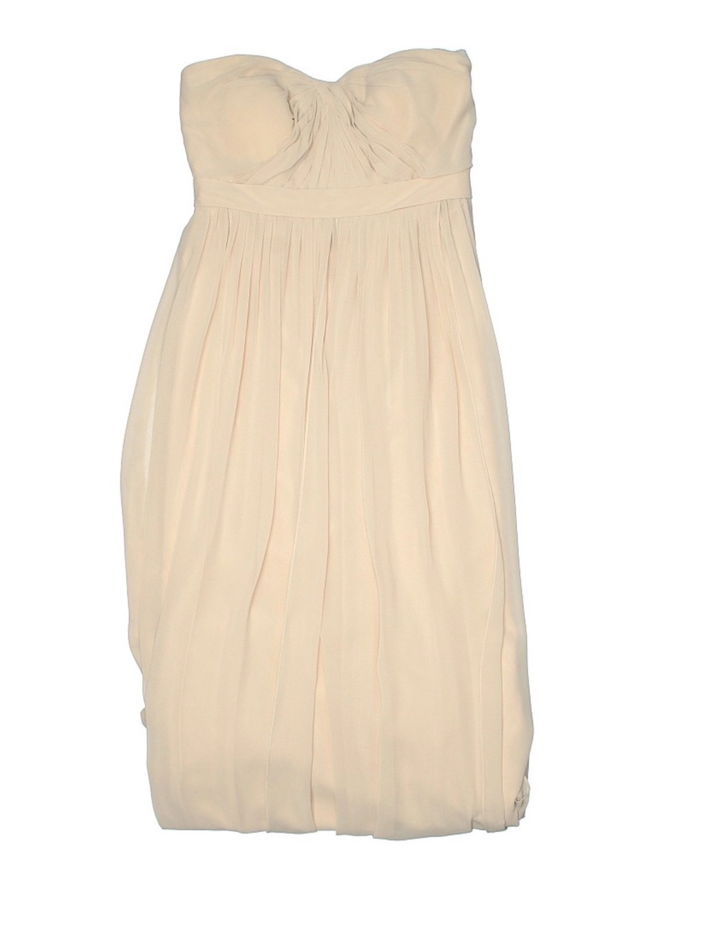 Jenny Yoo Strapless Chiffon Dress in Soft Cream